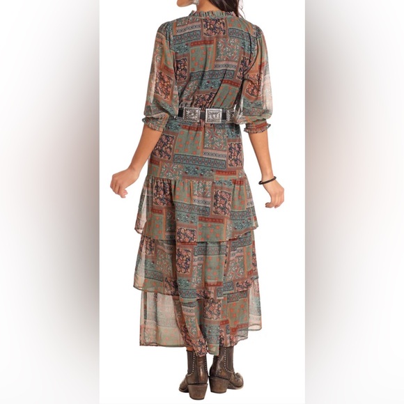 NWT Panhandle Boho Patchwork Maxi Dress - Picture 3 of 8